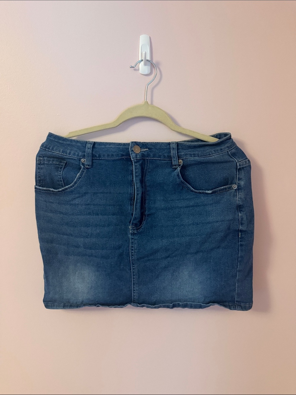 Classic Dark Blue Denim Mini Skirt - Women